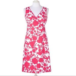 BODEN V-Neck Pink White Floral Dress Size 2